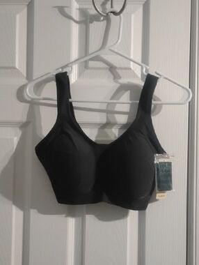Everyday Comfort Wireless Black Bra with Molded Cups, Size L, 34DD